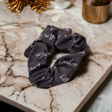Satin Scrunchie in Black